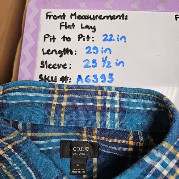 J. Crew Teal and Yellow Plaid Button Down Shirt - Picture 8 of 11